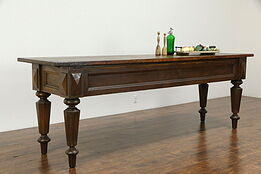 Country Pine Antique 9' Store Counter, Farmhouse Table, Kitchen Island #35173