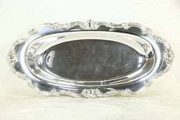 Oval Antique Silverplate Tray, Rochelle Pattern by Wilcox Int. #33600