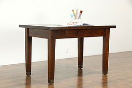 Arts & Crafts Mission Oak Antique Craftsman Office Desk or Library Table #34085