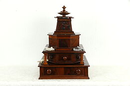Empire Antique Mahogany Sewing Stand or Jewelry Chest, Secret Compartment #35449