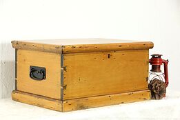 Country Pine Antique Small Trunk or Treasure Chest #35472