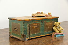 Country Pine Antique 1840 Immigrant Trunk, Chest or Coffee Table #35508
