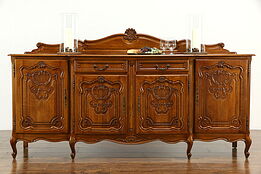 Oak Country French Provincial Vintage Sideboard Buffet Server, TV Console #35874