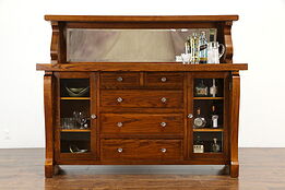 Oak Antique 1900 Sideboard, Server, or Buffet, Gallery & Mirror, Chicago #34615