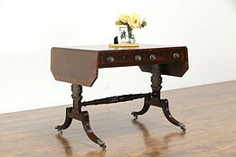 Regency Antique 1825 English Mahogany Writing Desk, Console, Sofa Table #35329