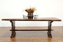 Spanish Colonial Farmhouse Oak Dining or Library Table Desk #39463