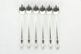 Towle Debussy Pattern Sterling Silver Set of 6 Ice Tea Spoons #36030