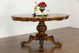 Oval Italian Vintage Marquetry Breakfast, Dining or Hall Center Table #36151