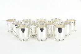 Set of 11+1 Silverplate Antique Julep or Mulled Wine Cups, Signed OFD #36152