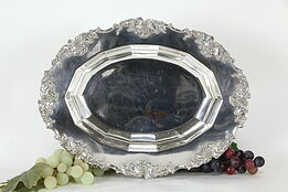 Oval Silverplate Antique Grapevine Serving Bowl #36158