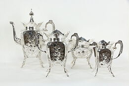 Victorian Antique Silverplate 4 Pc Coffee or Tea Set Wilcox #36421