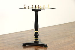 Victorian Antique Hand Painted Slate Top Tilting Chess Game or End Table #35008