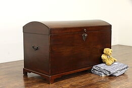 Mahogany Antique Dome Top Trunk or Treasure Chest with Lock #36252