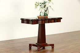 Empire Antique 1830 Mahogany Flip Top Console opens to Game Table #35116