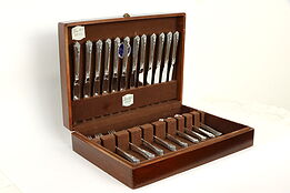 Damask Rose Heirloom Sterling Silver 47 Pc Flatware Set for 12 with Chest #36883