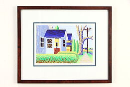 "Houses" Serigraph 2/15 Silk Screen Print, 1994 Bruce Bodden 21" #36996