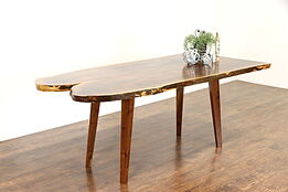 Matched Black Walnut Live Edge Kitchen Island, Dining or Conference Table #36702