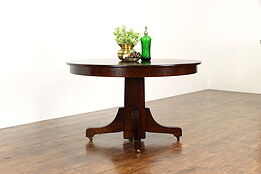 Arts & Crafts Mission Oak 48" Antique Craftsman Dining Table Extends 78" #37399
