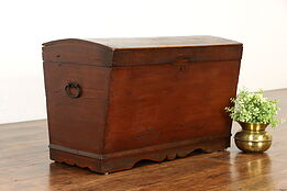 Immigrant Antique Pine Farmhouse Trunk or Blanket Chest, Old Paint #37647