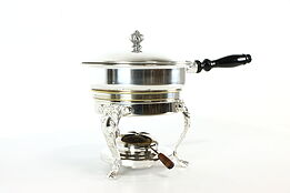 Silverplate Vintage Chafing Dish, Water Bath, Alcohol Burner #37769