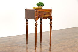 Traditional Walnut Antique Nightstand or Table, Swiss Craft by Tell City #34998