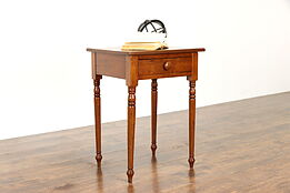 Sheraton Cherry 1830's Antique Farmhouse End Table or Nightstand #38186