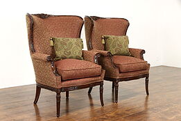 Pair of Vintage Wingback Chairs, Signed Freer Interiors #38049