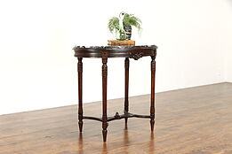French Style Antique Oval Marble Top Hall, Lamp or Side Table, Colbys #37588