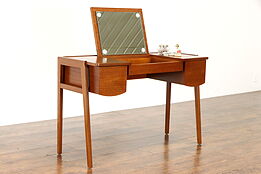 Midcentury Modern Teak 1960 Vintage Vanity or Dressing Table #38338