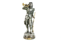 French Infantry Legionnaire Antique Sculpture Spelter Bugler Statue #38502