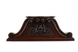 Italian Carved Antique Walnut Architectural Salvage Shelf Classical Crest #38641