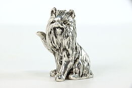 Yorkie Dog Sculpture Vintage Sterling Silver Figurine #38416