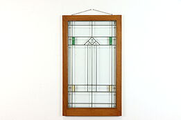 Craftsman Antique Architectural Salvage Leaded Stained Glass Window #38959