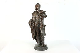 Spelter Antique Victorian Sculpture, Friedrich Schiller, After Rietschel #39039