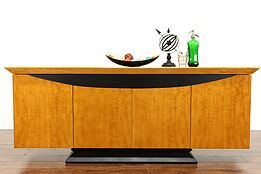 Satinwood Console, Sideboard Server, Credenza, Buffet or Bar Cabinet #38472