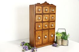 Farmhouse 12 Drawer Antique Spice Box, Jewelry or Collector's Chest #39243