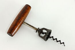 Wooden Handle Antique Corkscrew, Wine Bottle Opener, Williamson #39244
