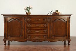 Country French Oak 1930 Vintage Sideboard, Server, TV Console Cabinet #29882