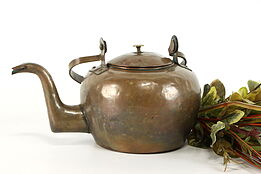 Farmhouse Antique Solid Copper Teapot, Kettle, W. Bailey #38361