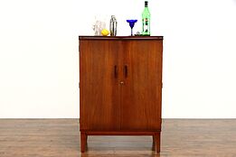 Midcentury Modern Vintage Teak Flip Top Bar Cabinet or Server, Turnidge #39000