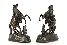 Pair of Vintage French Sculptures Marly Horse Statues after Coustou #39332