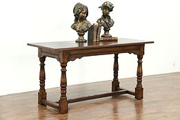 Oak Antique Desk, Library, Sofa, Dining or Writing Table, Jamestown Feudal
