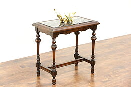 Chairside Tea or Coffee Table, 1920's Antique, Black Marble Top