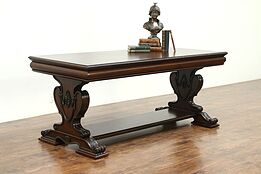 Classical Mahogany Antique Dining, Library or Conference Table, Writing Desk
