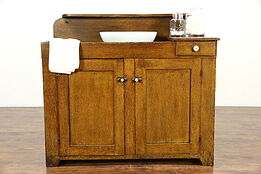 Country Pine Grain Painted 1870's Antique Kitchen Pantry Dry Sink