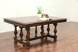 English Tudor Antique Walnut Dining or Library Table, Writing Desk #29203