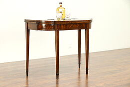 Hepplewhite 1790 Antique Banded Mahogany Console Opens to Game Table