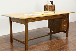 Drafting Table, Counter, Kitchen Island, 1950 Vintage 8' Long, Signed Mayline