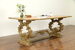 Baroque Carved Italian Vintage Dining or Library Table, Dominick Argento #31443