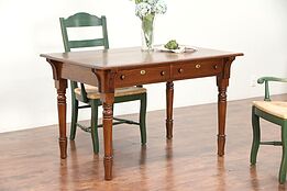 Victorian Eastlake Antique Oak Library Table, Desk or Kitchen Table #29552